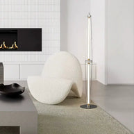 Italian Minimalist Floor Lamp – Glass Shade with Stainless Steel Base-MinimalisticDecor.com