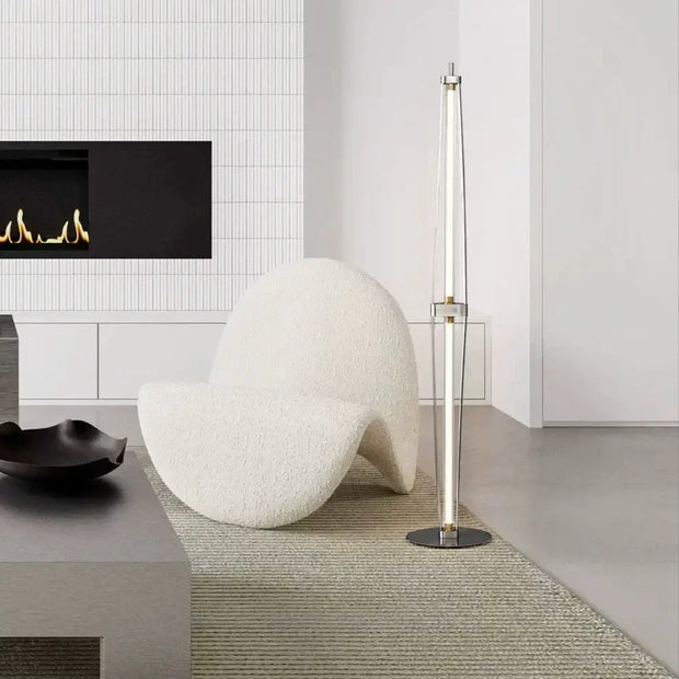 Italian Minimalist Floor Lamp – Glass Shade with Stainless Steel Base-MinimalisticDecor.com