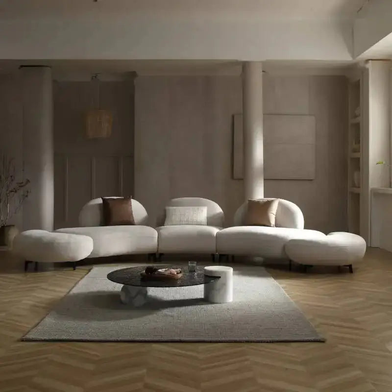 Italian Retro Style Arc Combination Sofa Set-MinimalisticDecor.com
