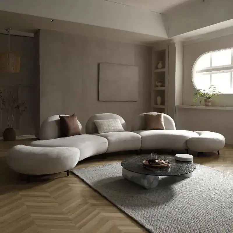 Italian Retro Style Arc Combination Sofa Set-MinimalisticDecor.com