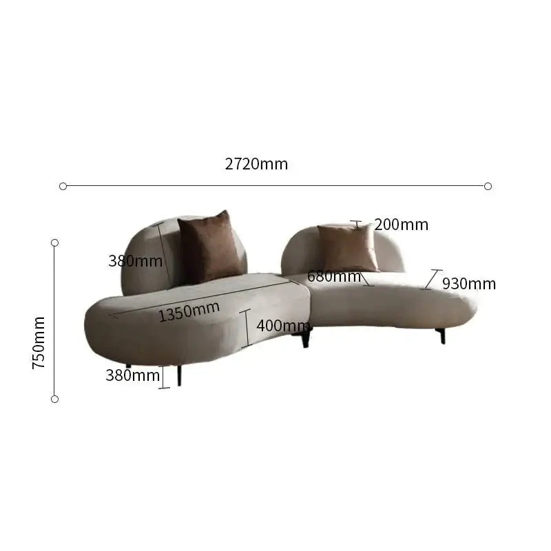 Italian Retro Style Arc Combination Sofa Set-MinimalisticDecor.com