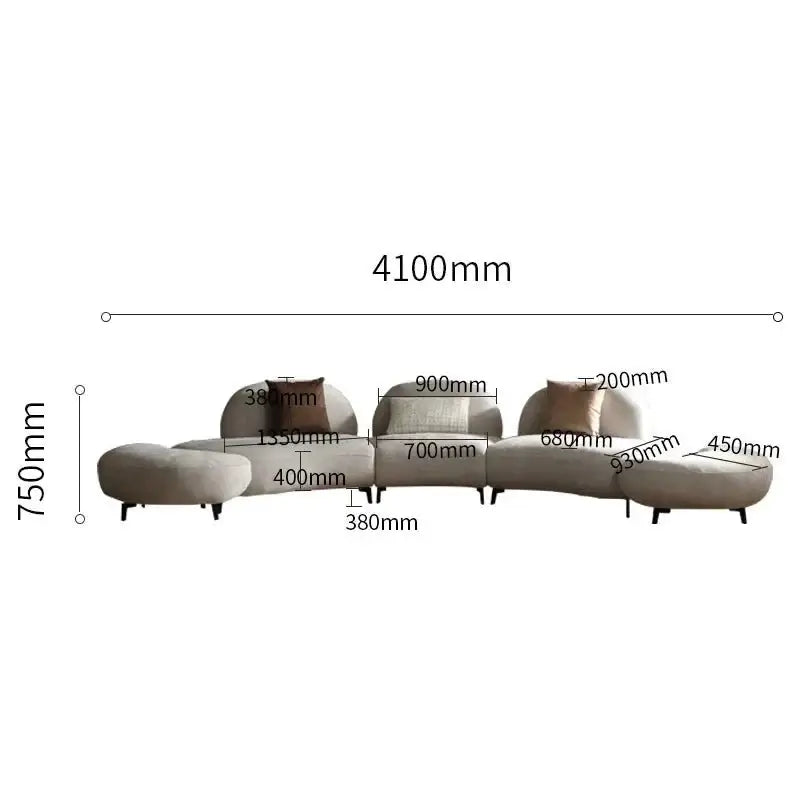 Italian Retro Style Arc Combination Sofa Set-MinimalisticDecor.com