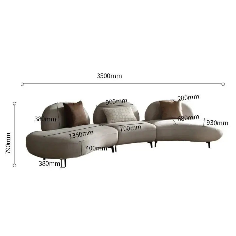 Italian Retro Style Arc Combination Sofa Set-MinimalisticDecor.com