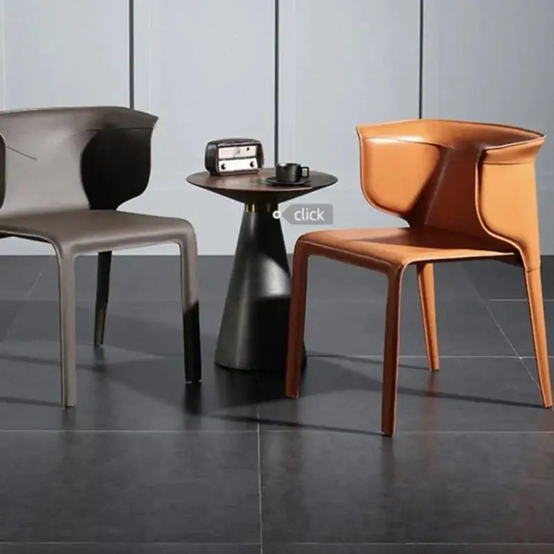 Italian Saddle Leather Luxury Dining Chair-MinimalisticDecor.com