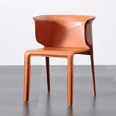 Italian Saddle Leather Luxury Dining Chair-MinimalisticDecor.com