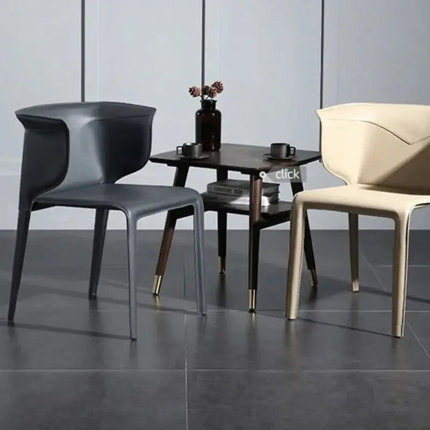 Italian Saddle Leather Luxury Dining Chair-MinimalisticDecor.com