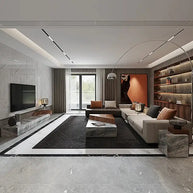 Italian Style Luxury Marble & Wood Coffee Table-MinimalisticDecor.com