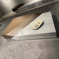 Italian Style Luxury Marble & Wood Coffee Table-MinimalisticDecor.com