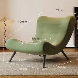 Italian Style Velvet Wood Legs Sofa Chair-MinimalisticDecor.com