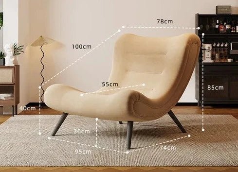 Italian Style Velvet Wood Legs Sofa Chair-MinimalisticDecor.com
