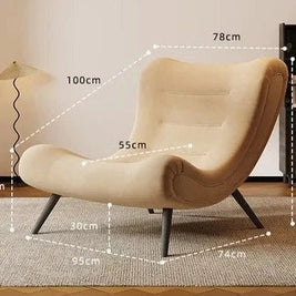 Italian Style Velvet Wood Legs Sofa Chair-MinimalisticDecor.com