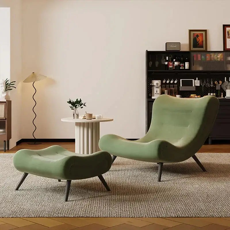 Italian Style Velvet Wood Legs Sofa Chair-MinimalisticDecor.com