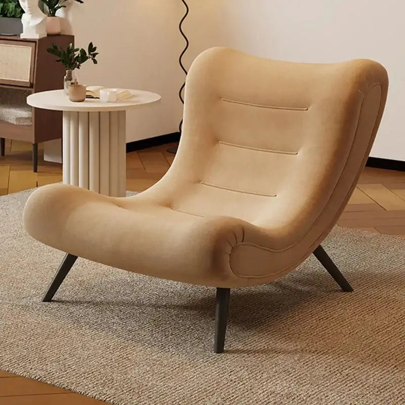 Italian Style Velvet Wood Legs Sofa Chair-MinimalisticDecor.com