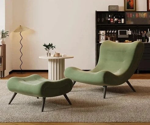 Italian Style Velvet Wood Legs Sofa Chair-MinimalisticDecor.com