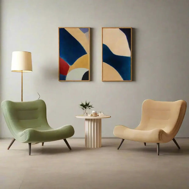 Italian Style Velvet Wood Legs Sofa Chair-MinimalisticDecor.com