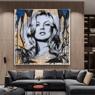 Kate Moss Canvas Wall Art: Banksy-inspired home decor-MinimalisticDecor.com