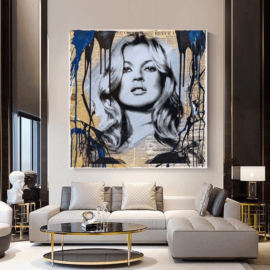 Kate Moss Canvas Wall Art: Banksy-inspired home decor-MinimalisticDecor.com