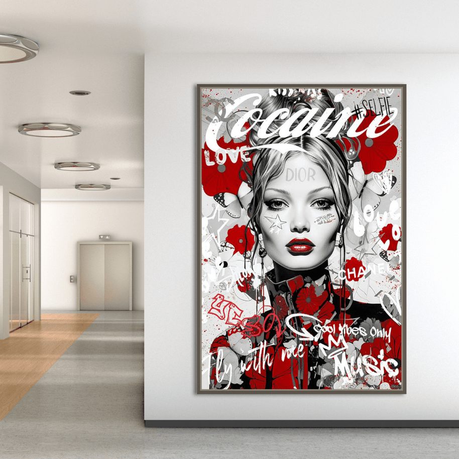Kate Moss Canvas Wall Art - Perfect to express your love.-MinimalisticDecor.com