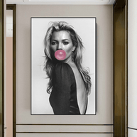Kate Moss Fashion Model Chewing Gum Canvas Wall Art-MinimalisticDecor.com
