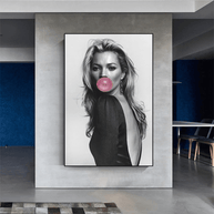 Kate Moss Fashion Model Chewing Gum Canvas Wall Art-MinimalisticDecor.com