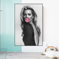 Kate Moss Fashion Model Chewing Gum Canvas Wall Art-MinimalisticDecor.com