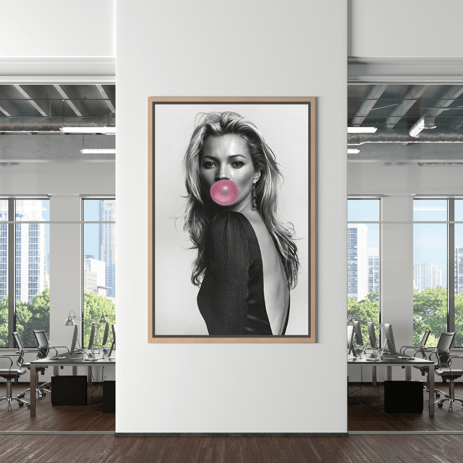 Kate Moss Fashion Model Chewing Gum Canvas Wall Art-MinimalisticDecor.com
