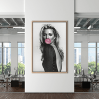 Kate Moss Fashion Model Chewing Gum Canvas Wall Art-MinimalisticDecor.com