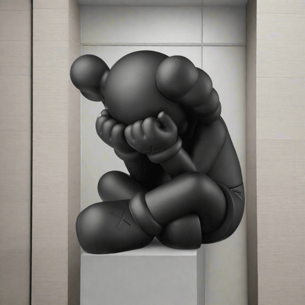 Kaws Seperated Black Statue Sculpture-MinimalisticDecor.com