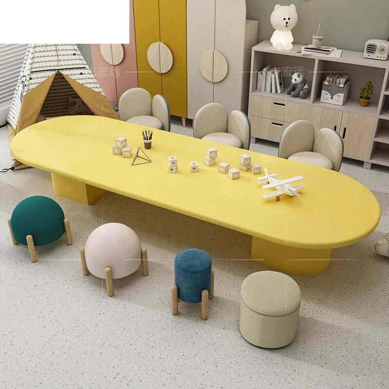 Kids Kindergarten Dining Table Set – Durable Veneer Finish for Nursery Use-MinimalisticDecor.com