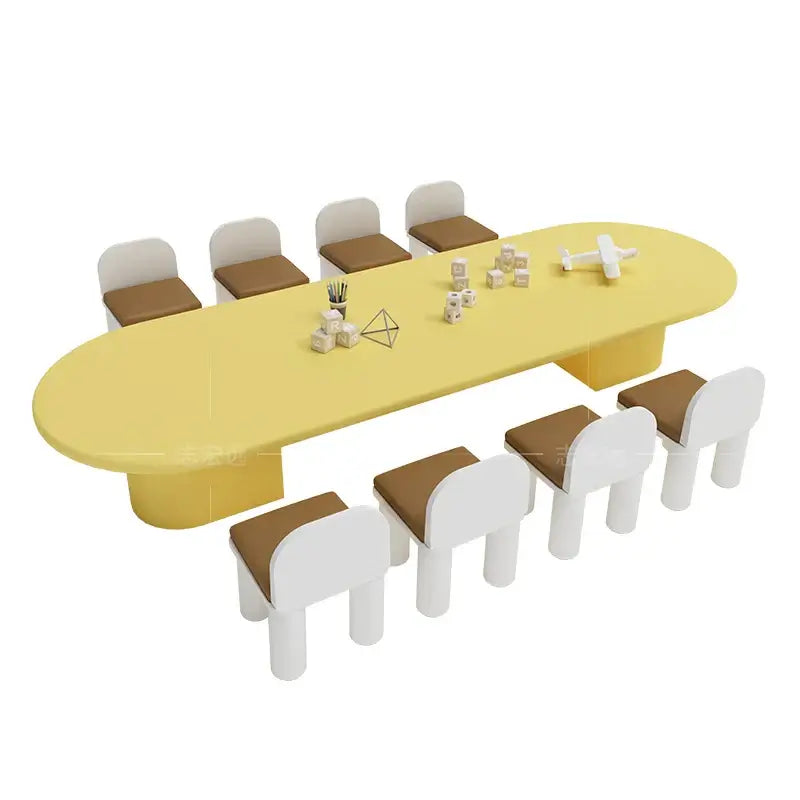 Kids Kindergarten Dining Table Set – Durable Veneer Finish for Nursery Use-MinimalisticDecor.com