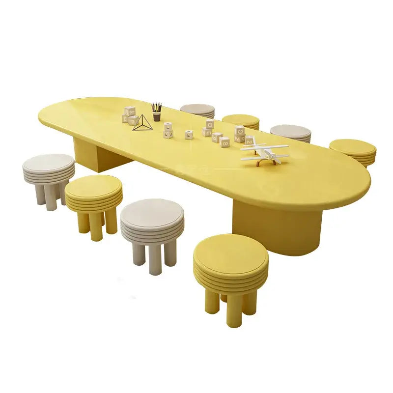 Kids Kindergarten Dining Table Set – Durable Veneer Finish for Nursery Use-MinimalisticDecor.com
