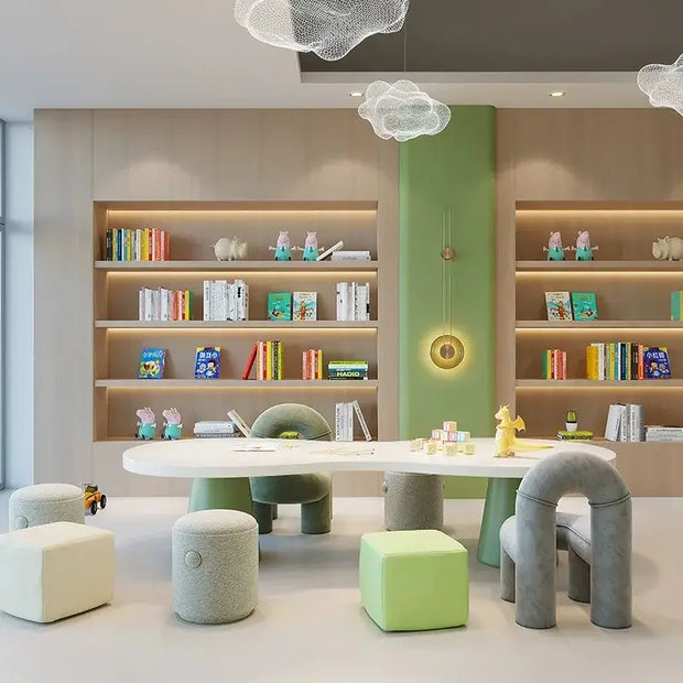 Kids Nursery Dining Table Set – Child-Friendly Veneer Finish-MinimalisticDecor.com