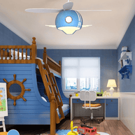 Kids Room Helicopter Ceiling Fan with Light – Art Deco Style-MinimalisticDecor.com