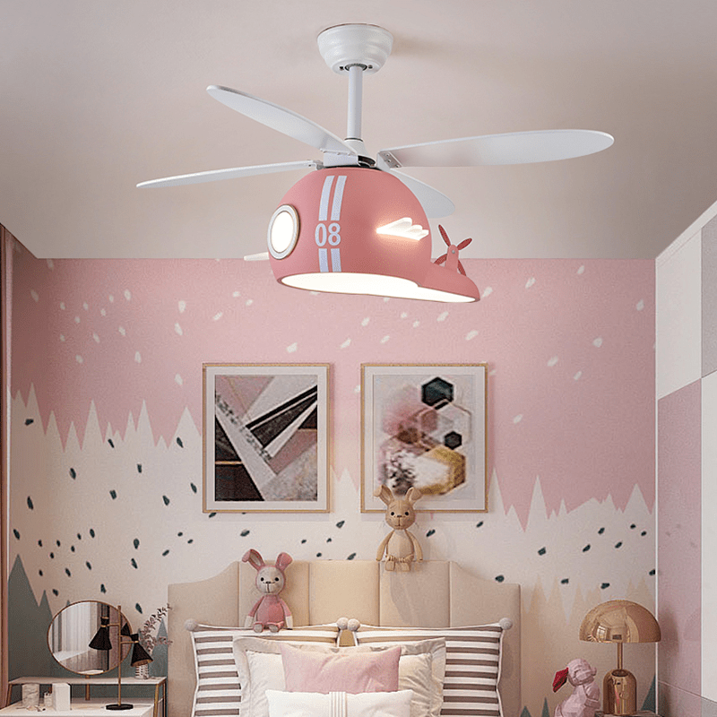 Kids Room Helicopter Ceiling Fan with Light – Art Deco Style-MinimalisticDecor.com