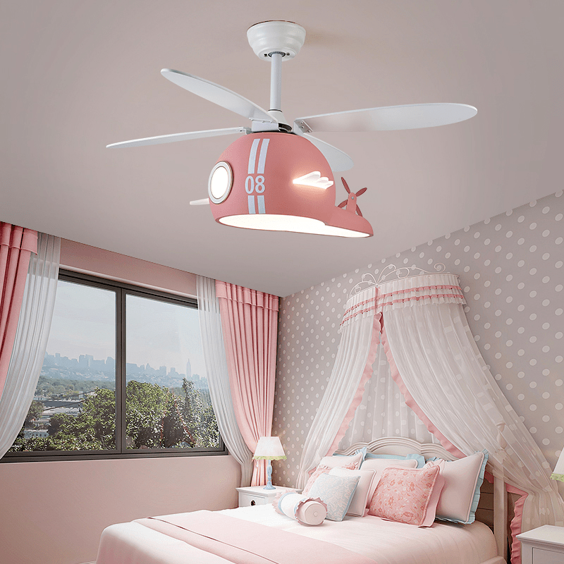 Kids Room Helicopter Ceiling Fan with Light – Art Deco Style-MinimalisticDecor.com