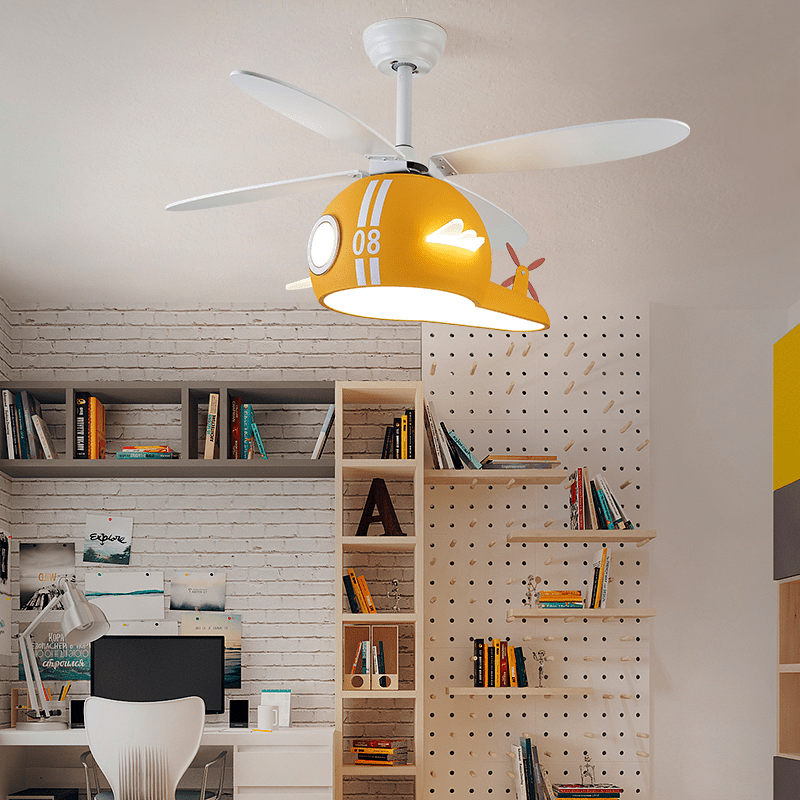 Kids Room Helicopter Ceiling Fan with Light – Art Deco Style-MinimalisticDecor.com