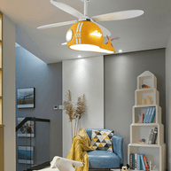 Kids Room Helicopter Ceiling Fan with Light – Art Deco Style-MinimalisticDecor.com