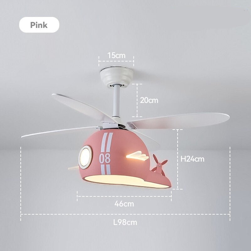 Kids Room Helicopter Ceiling Fan with Light – Art Deco Style-MinimalisticDecor.com