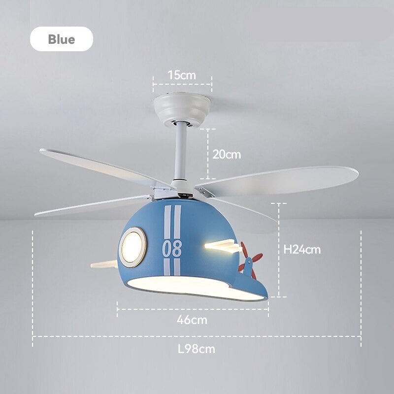 Kids Room Helicopter Ceiling Fan with Light – Art Deco Style-MinimalisticDecor.com