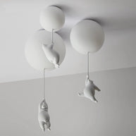 Kids Teddy Bears Holding Balloons Ceiling Light | Kids Room Decor Lights-MinimalisticDecor.com