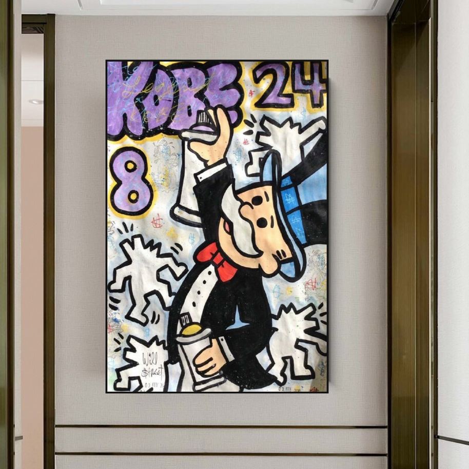 Kobe: Mr Monopoly Canvas Wall Art – Exclusive Design-MinimalisticDecor.com
