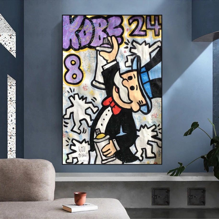 Kobe: Mr Monopoly Canvas Wall Art – Exclusive Design-MinimalisticDecor.com