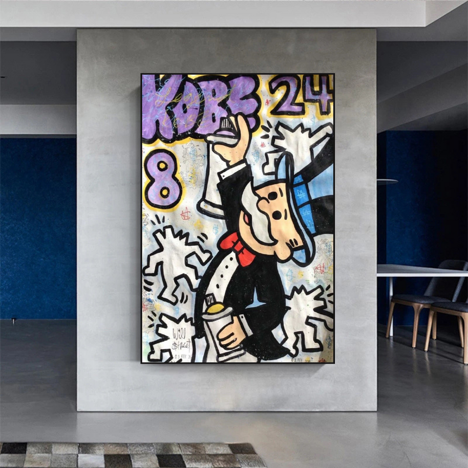 Kobe: Mr Monopoly Canvas Wall Art – Exclusive Design-MinimalisticDecor.com