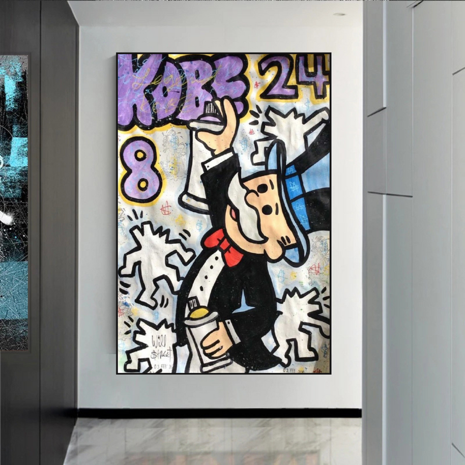 Kobe: Mr Monopoly Canvas Wall Art – Exclusive Design-MinimalisticDecor.com