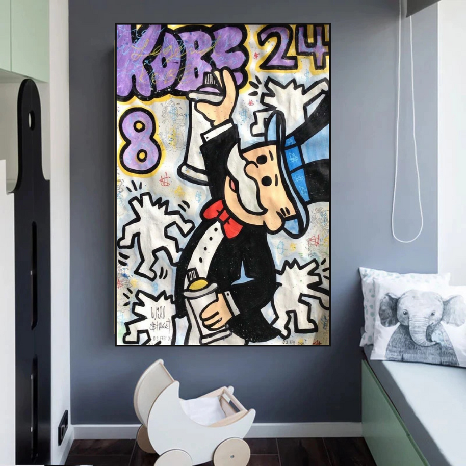 Kobe: Mr Monopoly Canvas Wall Art – Exclusive Design-MinimalisticDecor.com