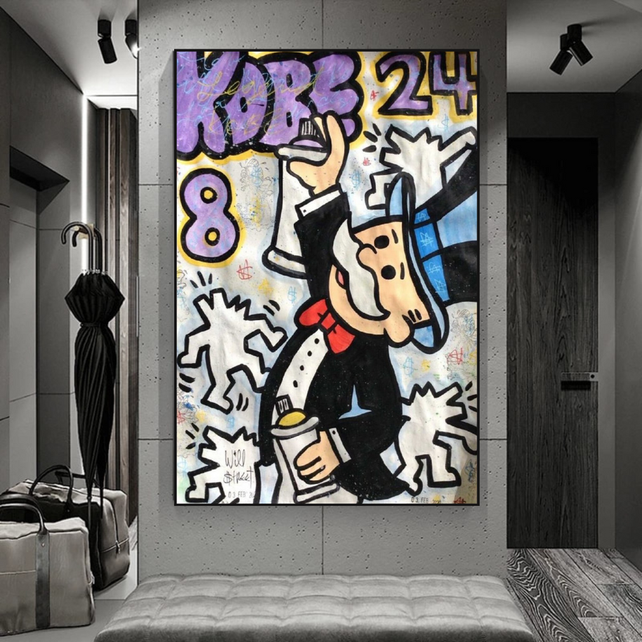 Kobe: Mr Monopoly Canvas Wall Art – Exclusive Design-MinimalisticDecor.com