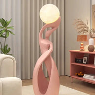 Lady of Globe Artistic Floor Lamp – Iron Body, Self-Contained Installation-MinimalisticDecor.com