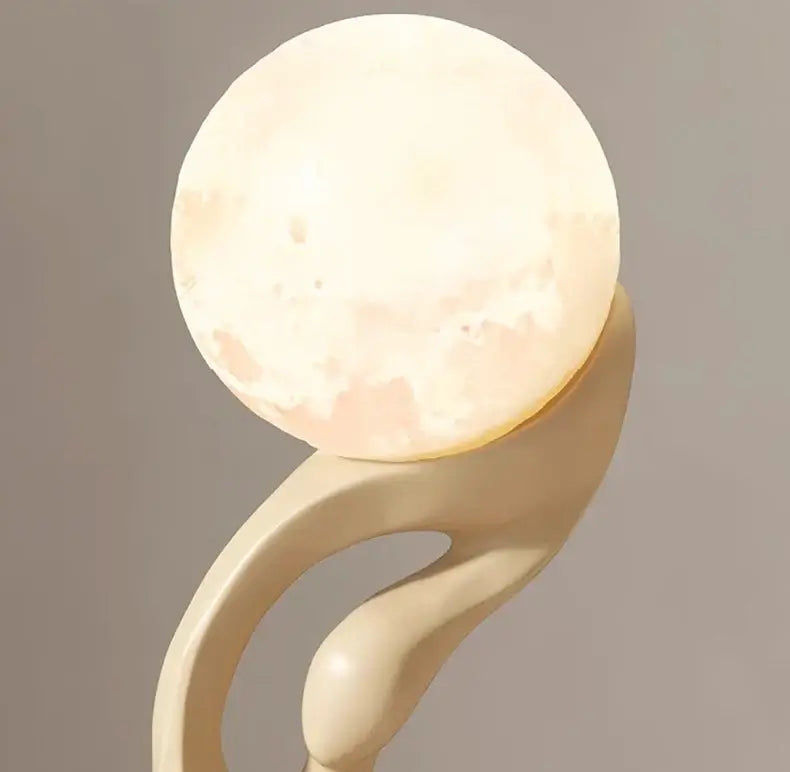Lady of Globe Artistic Floor Lamp – Iron Body, Self-Contained Installation-MinimalisticDecor.com