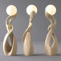 Lady of Globe Artistic Floor Lamp – Iron Body, Self-Contained Installation-MinimalisticDecor.com