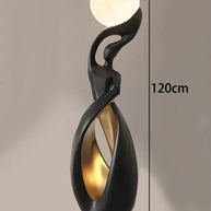 Lady of Globe Artistic Floor Lamp – Iron Body, Self-Contained Installation-MinimalisticDecor.com